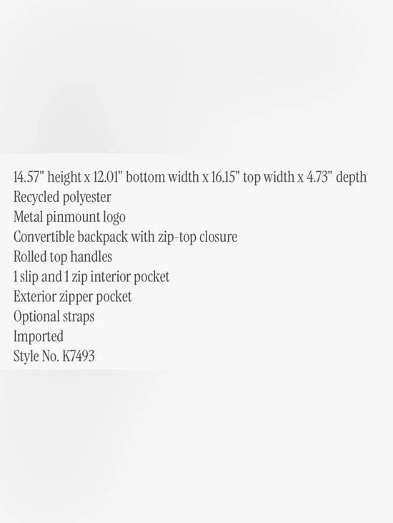 kate spade Little Better Sam Sunshine Convertible Backpack Navy and White - Picture 10 of 10